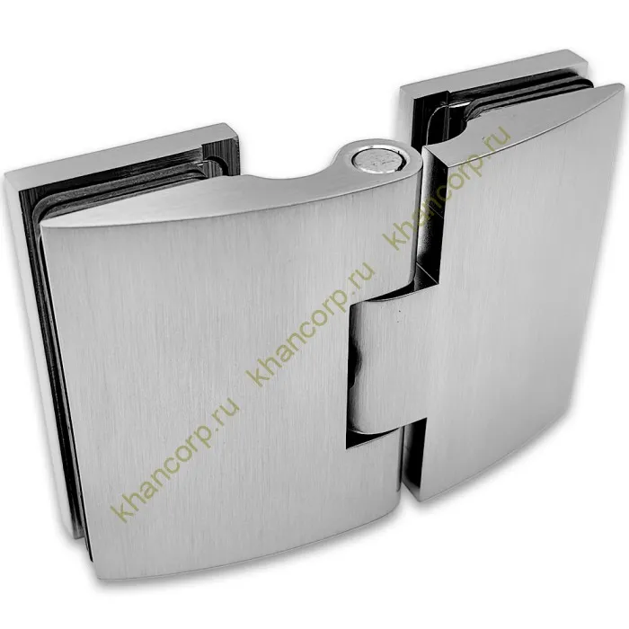 Петля Европа FDP-119 стекло-стекло 180˚, с крышками, латунь/матовый