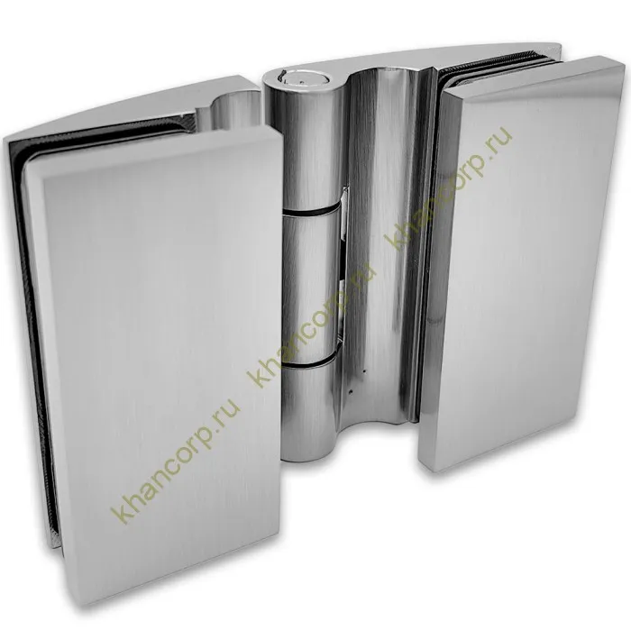 Петля Европа FDP-119 стекло-стекло 180˚, с крышками, латунь/матовый