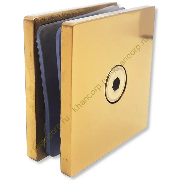 Коннектор Альфа FDK-12 стена-стекло 90˚ нержавейка/золото