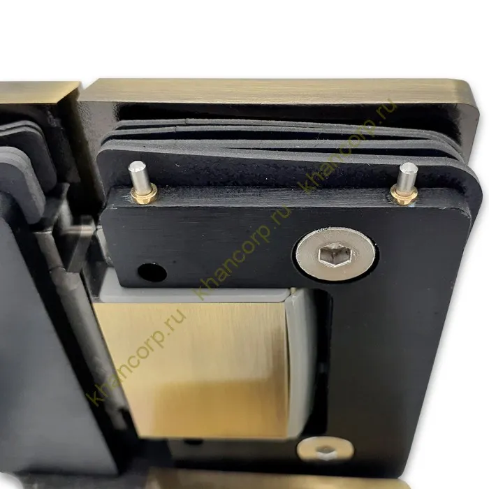 Петля Афина FDP-132 стекло-стекло 180°, латунь/бронза