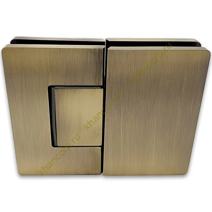 Петля Афина FDP-132 стекло-стекло 180°, латунь/бронза