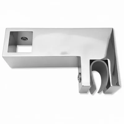 Держатель стекла FDC-55 сквозной 15х15 горизонтальный, нержавейка/полированный