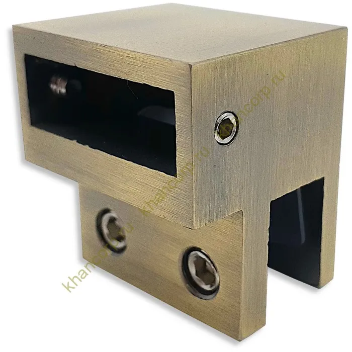 Держатель стекла FDC-33 торцевой 30х10 горизонтальный, нержавейка/бронза