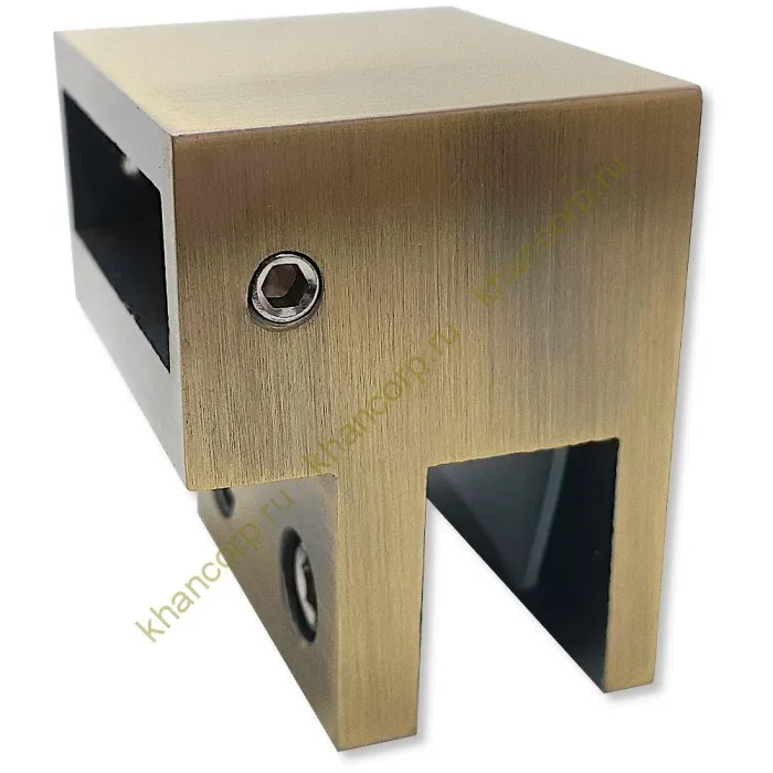 Держатель стекла FDC-33 торцевой 30х10 горизонтальный, нержавейка/бронза