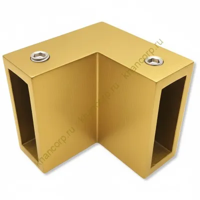 Соединитель FDC-32 трубы 30х10 угловой 90° вертикальный, нержавейка/брашированное золото