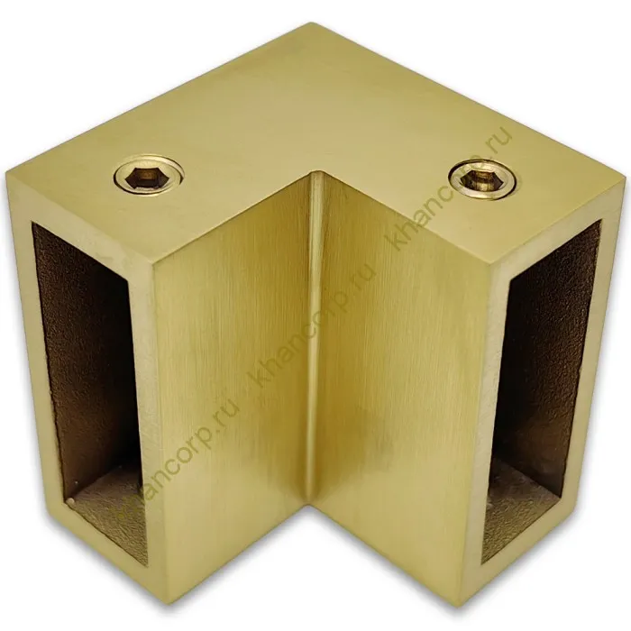 Соединитель FDC-32 трубы 30х10 угловой 90° вертикальный, нержавейка/брашированное золото