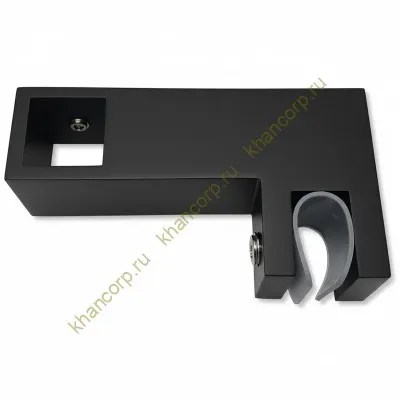 Держатель стекла FDC-55 сквозной 15х15 горизонтальный, нержавейка/черный