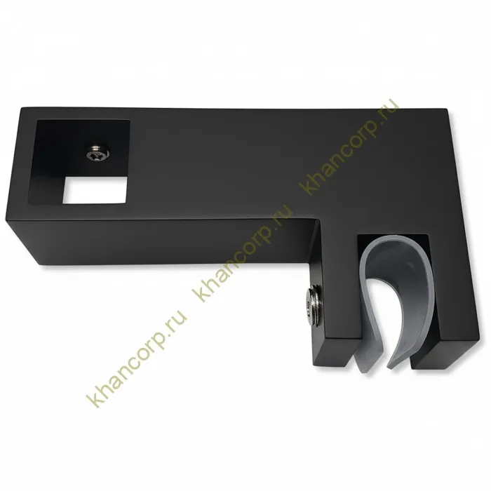 Держатель стекла FDC-55 сквозной 15х15 горизонтальный, нержавейка/черный