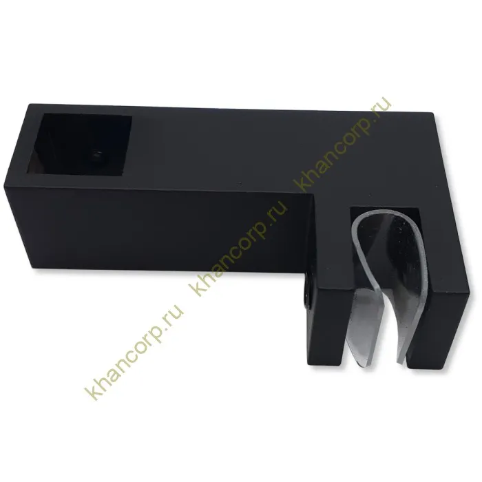 Держатель стекла FDC-55 сквозной 15х15 горизонтальный, нержавейка/черный