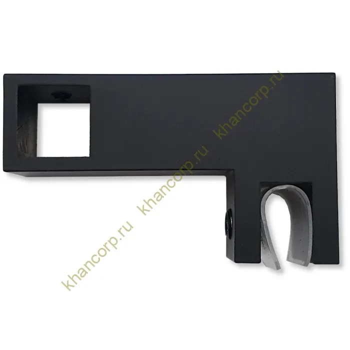 Держатель стекла FDC-55 сквозной 15х15 горизонтальный, нержавейка/черный