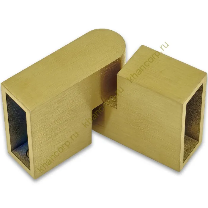 Соединитель трубы FDC-37, 30х10 вертикальный 90°-180°, нержавейка/брашированное золото