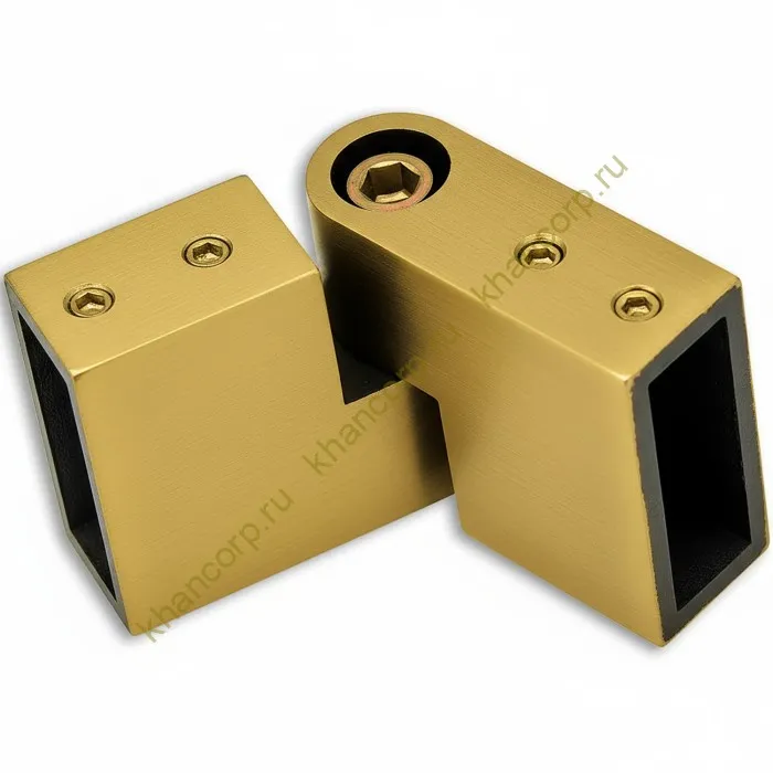 Соединитель трубы FDC-37, 30х10 вертикальный 90°-180°, нержавейка/брашированное золото