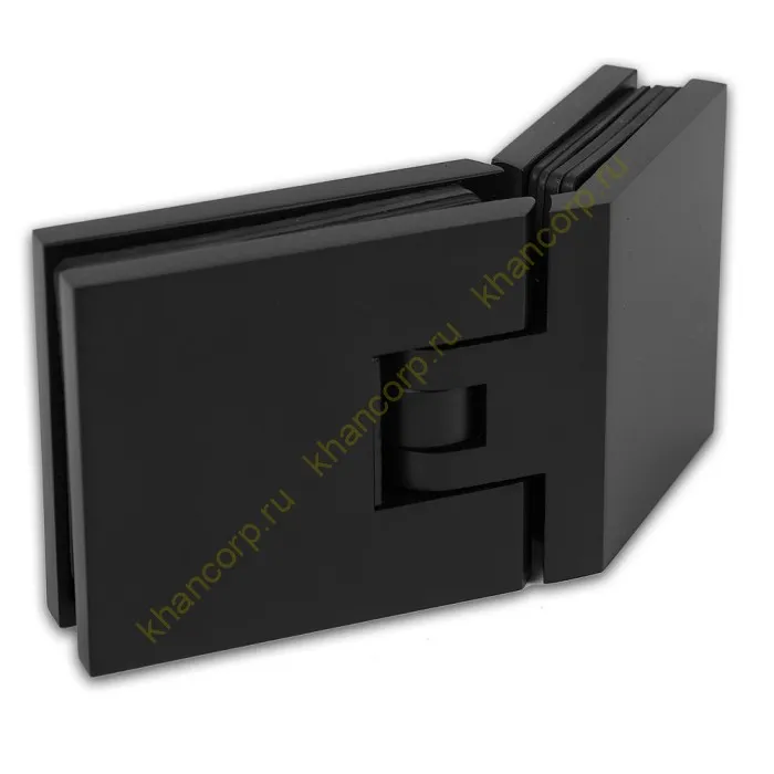 Петля Аврора FDP-185 стекло-стекло 135˚ с крышками, латунь/черный