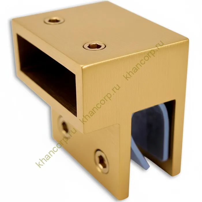 Держатель стекла FDC-33 торцевой 30х10 горизонтальный, нержавейка/брашированное золото