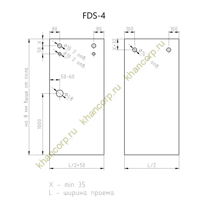 Раздвижная система Альфа α FDS-4, нержавейка/черный