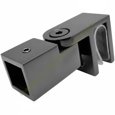 Держатель стекла FDC-50, 15х15 торцевой 0°-180°, нержавейка/оружейная сталь