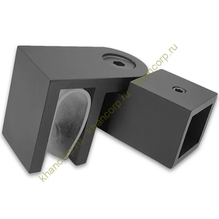 Держатель стекла FDC-50, 15х15 торцевой 0°-180°, нержавейка/оружейная сталь