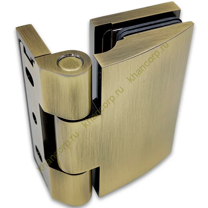 Петля Европа FDP-118 стена-стекло 90° с крышками, латунь/бронза