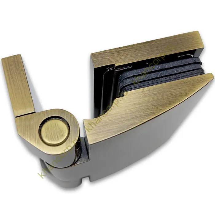 Петля Европа FDP-118 стена-стекло 90° с крышками, латунь/бронза