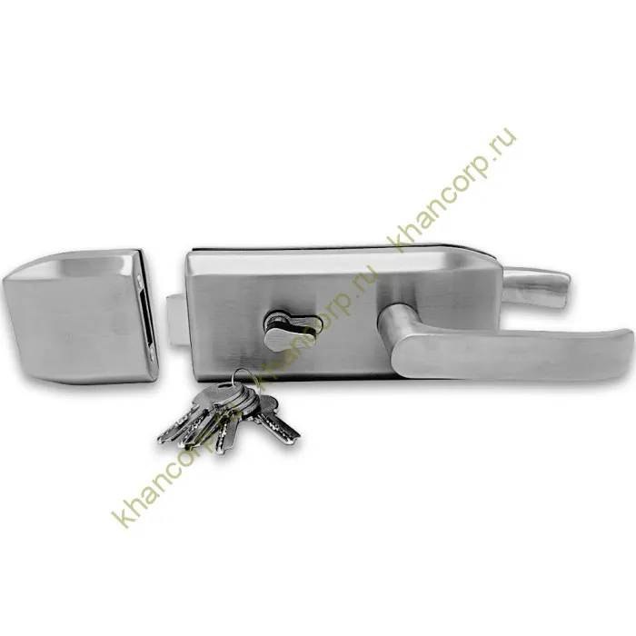 Замок FKZ-35 для стеклянной двери ключ/защелка, нержавейка/матовый