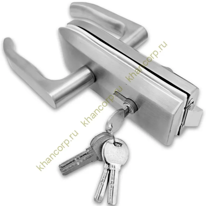 Замок FKZ-35 для стеклянной двери ключ/защелка, нержавейка/матовый