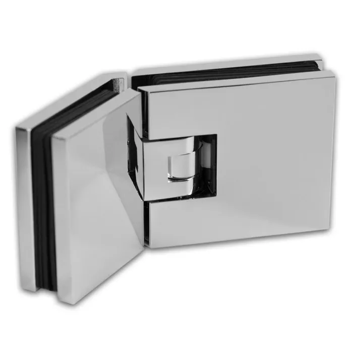 Петля Аврора FDP-185 стекло-стекло 135˚ с крышками, латунь/хром