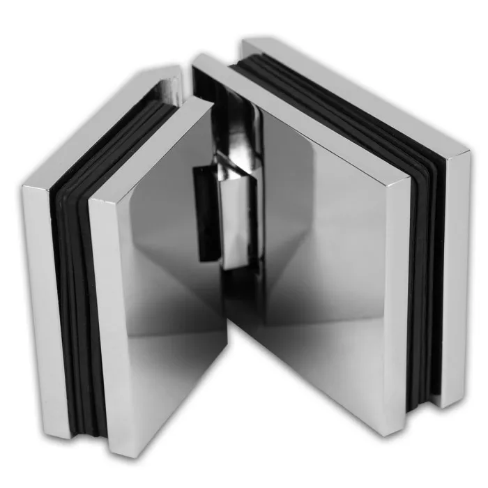 Петля Аврора FDP-185 стекло-стекло 135˚ с крышками, латунь/хром