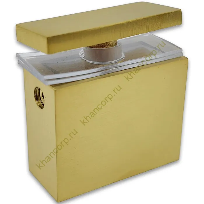 Крепление FDC-34 трубы 30х10 к стеклу, нержавейка/брашированное золото