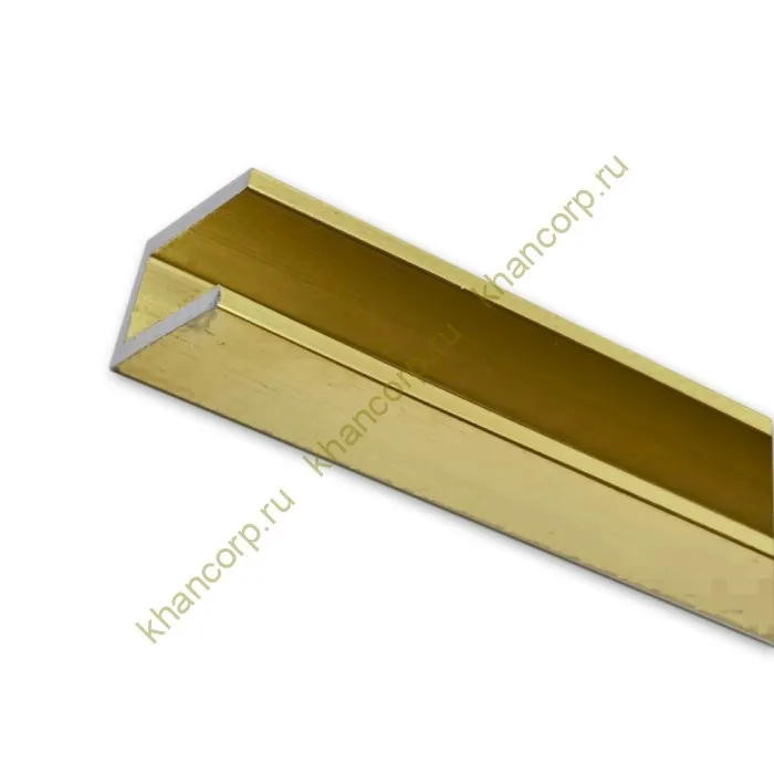 Профиль FDPA-55.22 п-образный 19х12,5х1,75 мм под стекло 8мм,2.2м, алюминий/брашированное золото