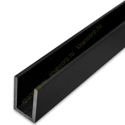 Профиль опорный FDPA-55.3, 19х12,5х1,75 мм под стекло 8 мм, 3 м, алюминий/черный