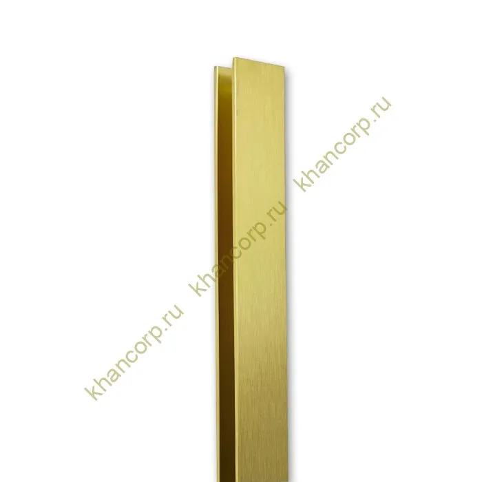 Профиль FDPA-55.3 п-образный 19х12,5х1,75 мм под стекло 8 мм, 3 м, алюминий/брашированное золото