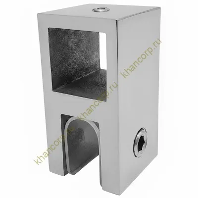 Держатель стекла FDC-58 сквозной 15х15 вертикальный, нержавейка/полированный