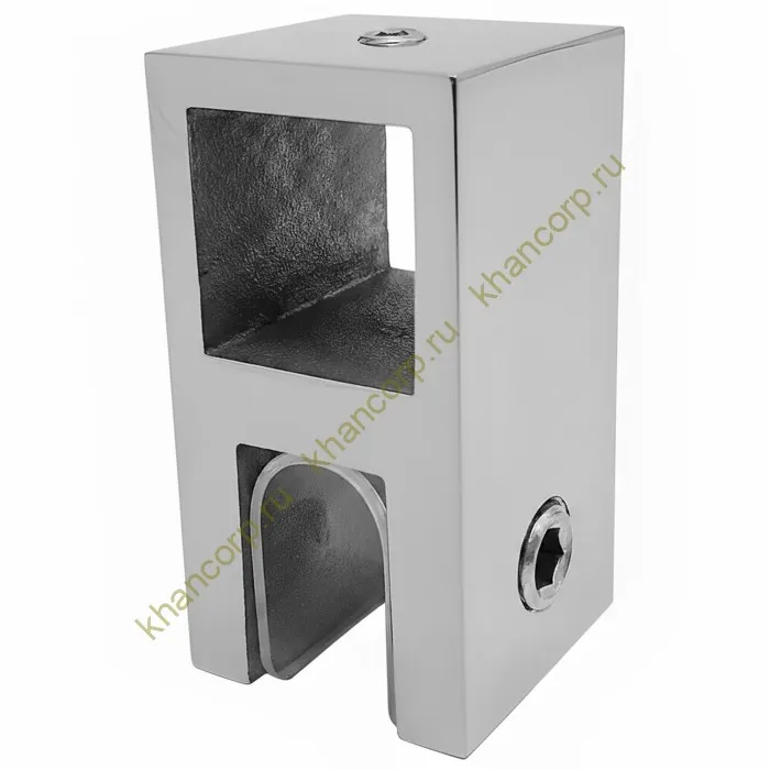 Держатель стекла FDC-58 сквозной 15х15 вертикальный, нержавейка/полированный