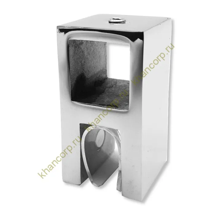 Держатель стекла FDC-58 сквозной 15х15 вертикальный, нержавейка/полированный