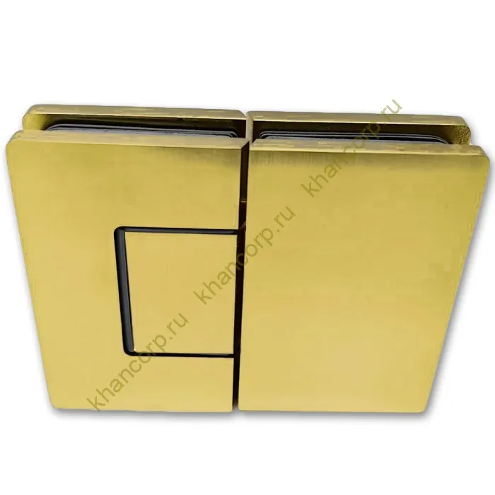 Петля Афина FDP-132 стекло-стекло 180˚, латунь/брашированное золото