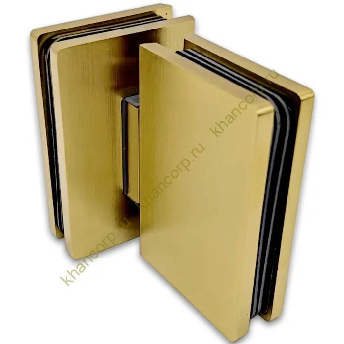 Петля Афина FDP-132 стекло-стекло 180˚, латунь/брашированное золото