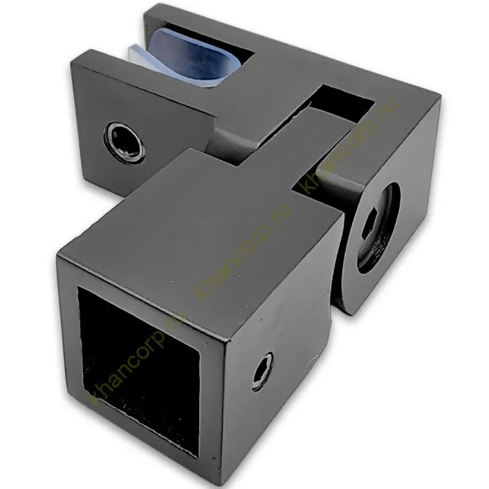 Держатель стекла FDC-52, 15х15 торцевой регулируемый, нержавейка/оружейная сталь