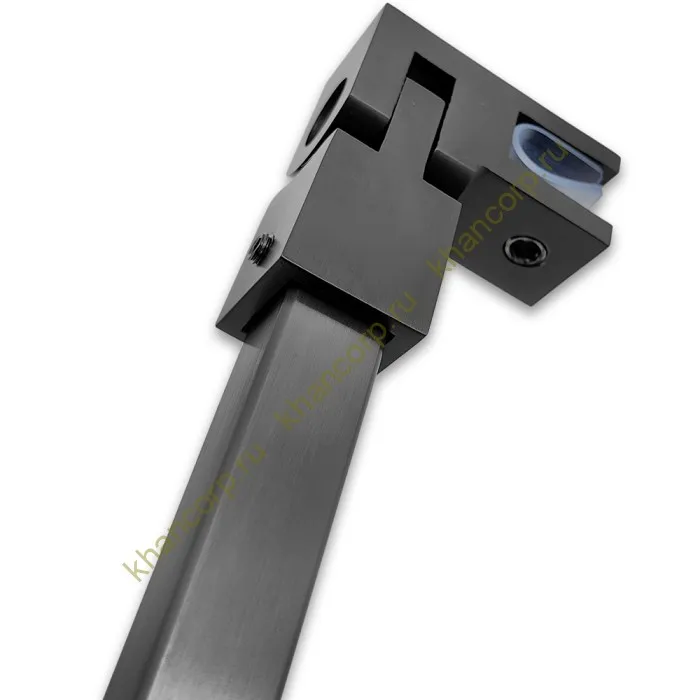 Держатель стекла FDC-52, 15х15 торцевой регулируемый, нержавейка/оружейная сталь