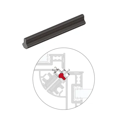 Резиновый уплотнитель-демпфер FMPA-12.1 для углового профиля, длина 1м, (Диона FDS-19), черный