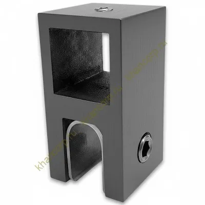 Держатель стекла FDC-58 сквозной 15х15 вертикальный, нержавейка/оружейная сталь