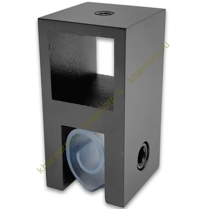 Держатель стекла FDC-58 сквозной 15х15 вертикальный, нержавейка/оружейная сталь