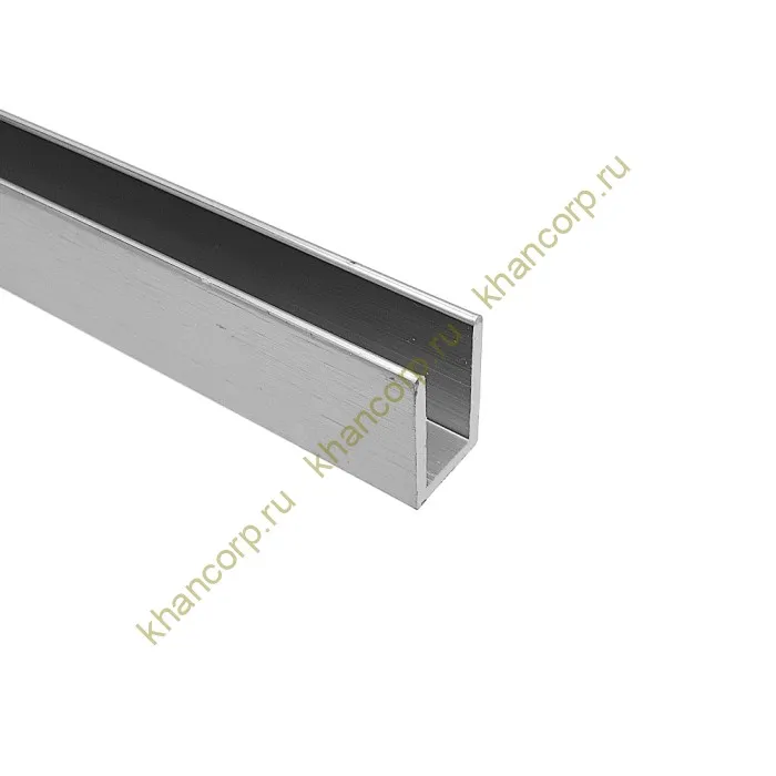 Профиль FDPA-55.3 п-образный 19х12,5х1,75 мм под стекло 8 мм, 3 м, алюминий/матовый