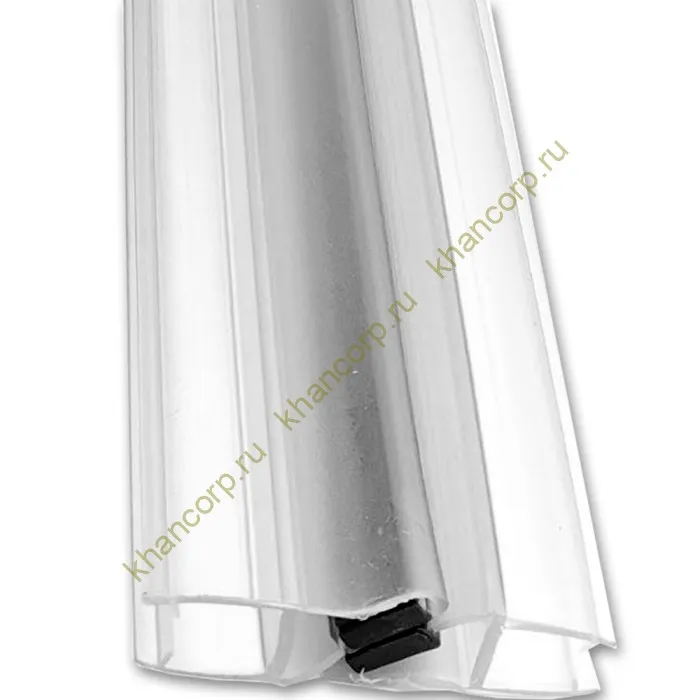 Уплотнитель ПРЕМИУМ магнитный 90°, 180° прозрачный, черный магнит 2.2 м под стекло 8 мм FDPP-502.8