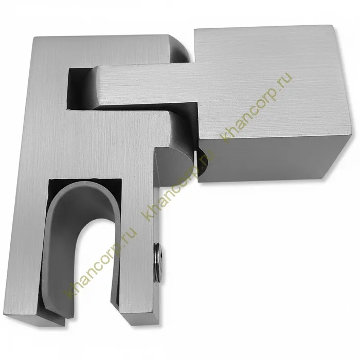 Держатель стекла FDC-52, 15х15 торцевой регулируемый, нержавейка/матовый