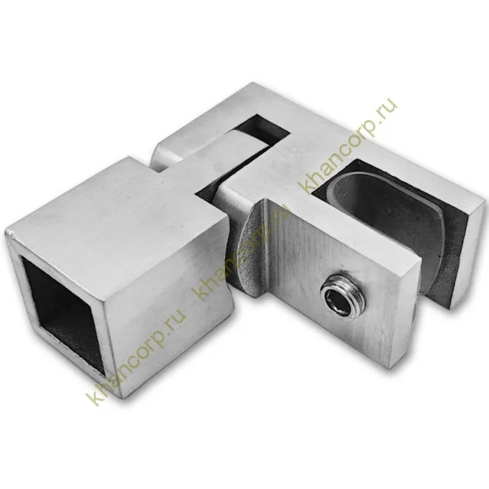 Держатель стекла FDC-52, 15х15 торцевой регулируемый, нержавейка/матовый