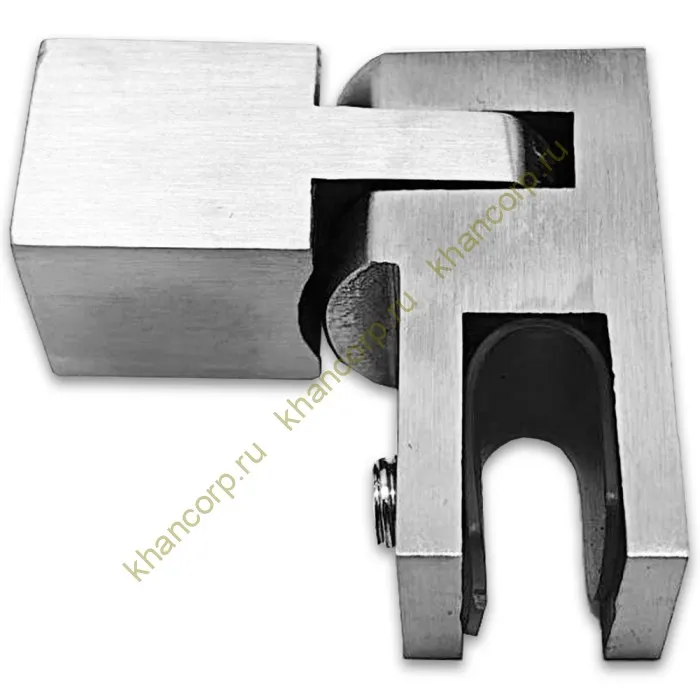 Держатель стекла FDC-52, 15х15 торцевой регулируемый, нержавейка/матовый