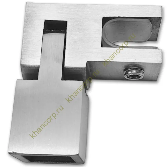 Держатель стекла FDC-52, 15х15 торцевой регулируемый, нержавейка/матовый