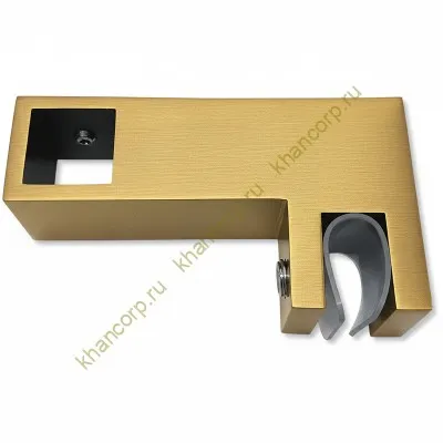 Держатель стекла FDC-55 сквозной 15х15 горизонтальный, нержавейка/брашированное золото