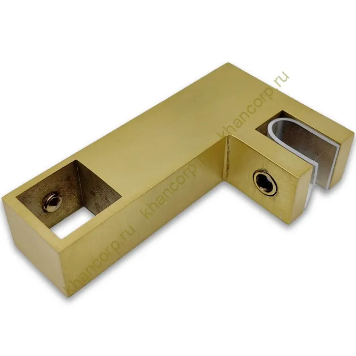 Держатель стекла FDC-55 сквозной 15х15 горизонтальный, нержавейка/брашированное золото