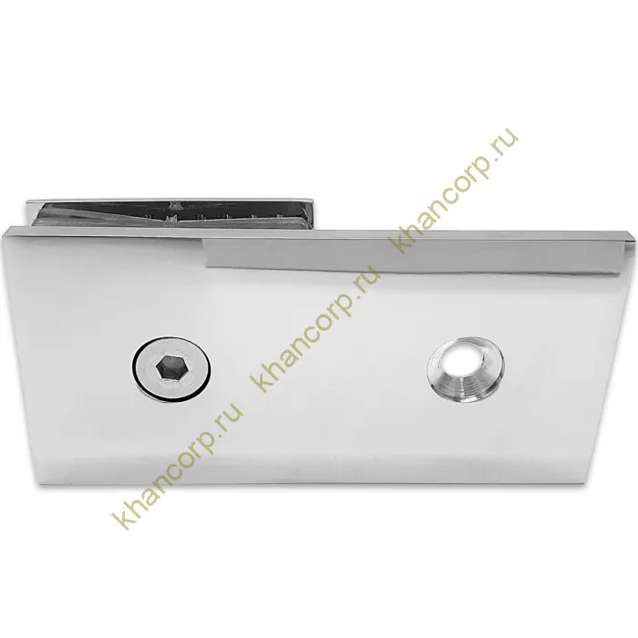 Коннектор Бета β FDK-25 стена-стекло 180˚ с пластиной, нержавейка/полированный